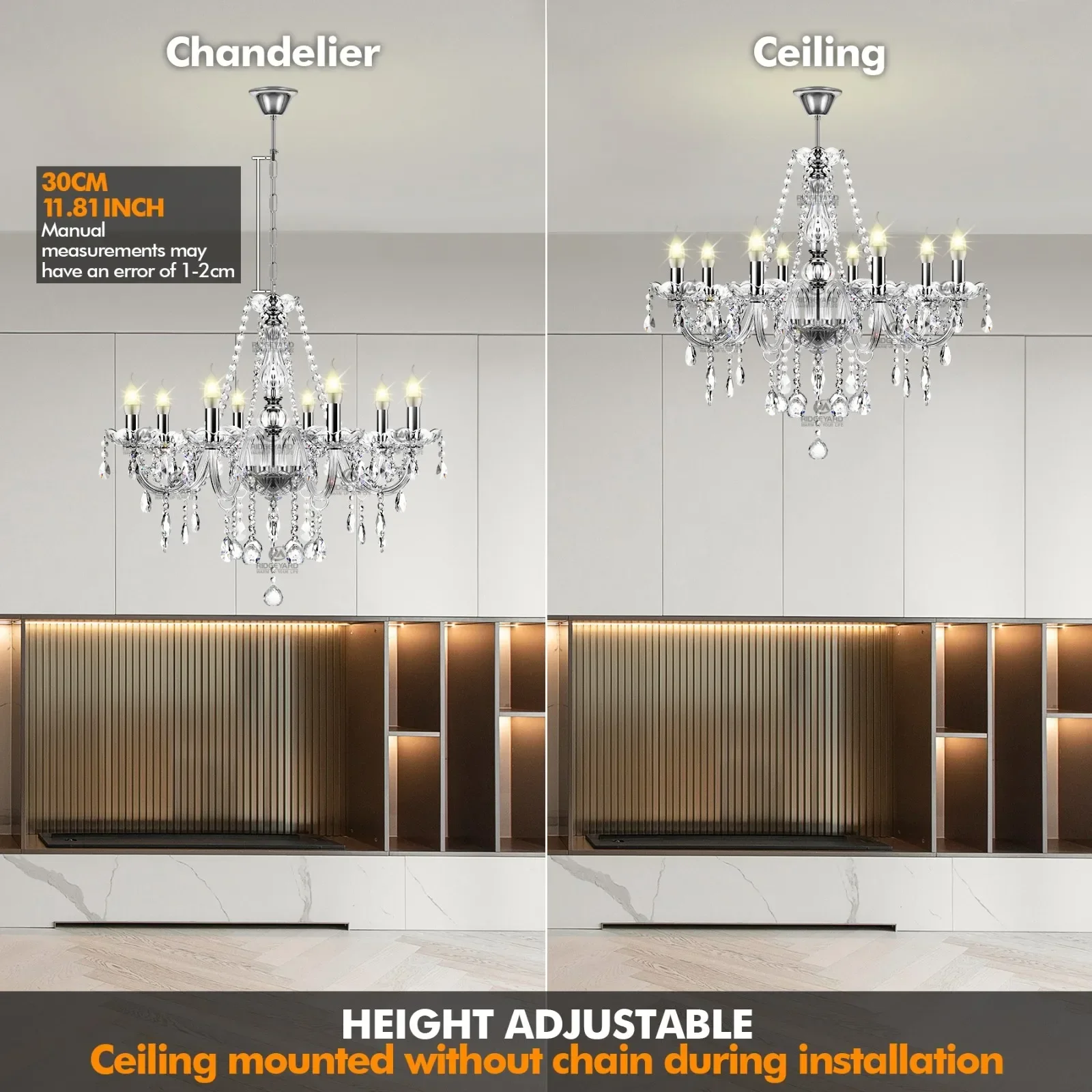 Imagem -05 - Ridgeyard-modern Crystal Glass Chandelier Luxo Pendant Candle Lamp para Jantar Sala de Estar Quarto Light k9 Home Decor 68 Braços