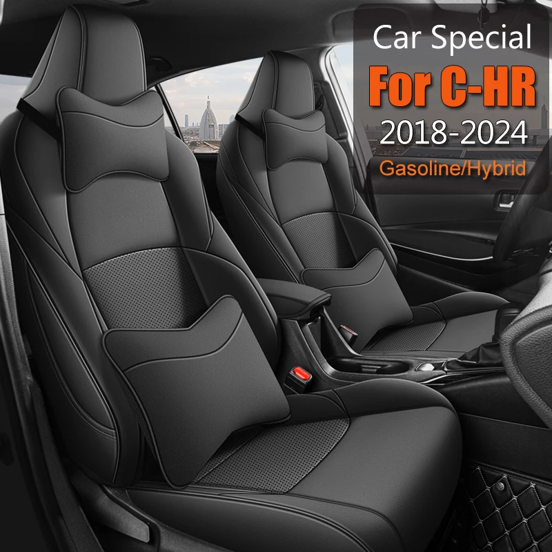 Full Set Custom Car Seat Covers  Airbag Compatible For Toyota CHR 2018 2019 2020 2021 2022 2023 2024 Breathable Leather Cushion