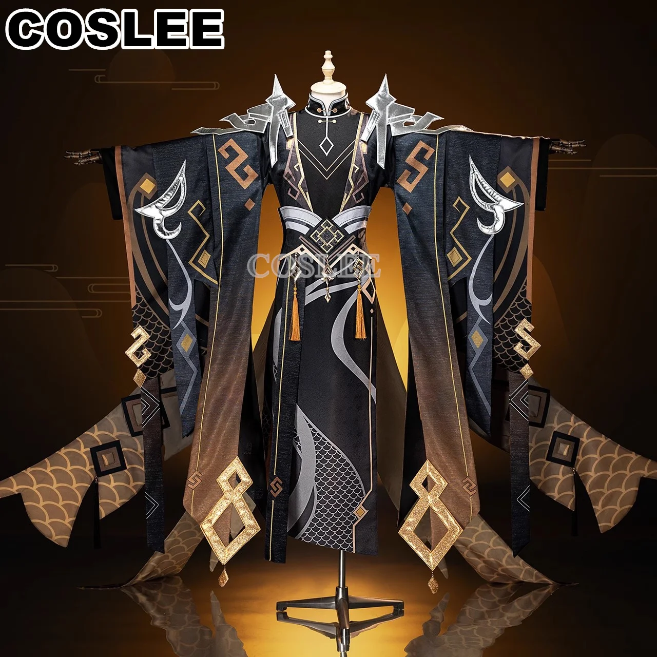 COSLEE Genshin Impact Zhongli Cosplay Costume Ancient Style Game Suit Handsome Uniforms Halloween Party Outfit For Men S-XL New