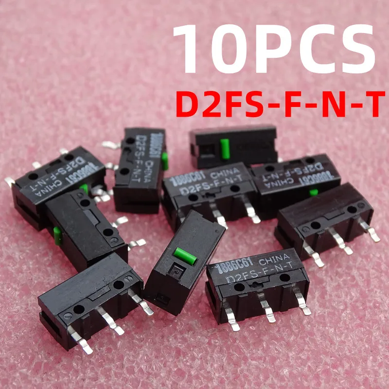 10PCS New Mouse Micro Switch D2FS-F-N-T Mouse Button Green Dot 0.78N