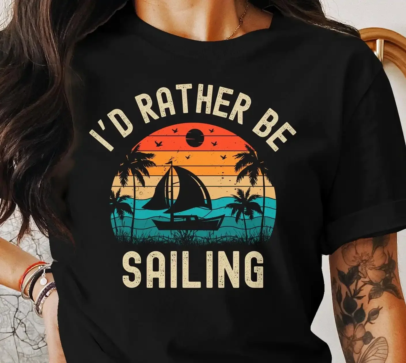 Saliboater Sailboating Vacation Clothes s for Sail Boaters Captain T Shirt First Mate Women s SweaT Rather Be Sailing