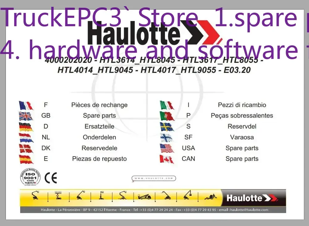 

Рабочая платформа TruckEPC3 Haulotte PDF 23,45 ГБ [08.2021] Руководство по обслуживанию, обслуживанию и обслуживанию и эксплуатации, руководство по обучению и запасных часам