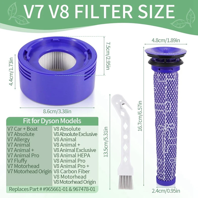 Für Staubsauger der Serie dyson v7 v8 Hepa-Pfosten filter und Vorfilter, Teile filter 31405-01 und 31443-01
