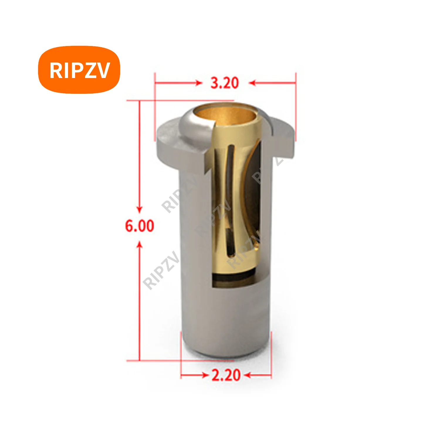 3.2x6mm Jack pin crown spring terminal adapter sensor socket male / female plug to plug connector RIPZV hole 1.0mm