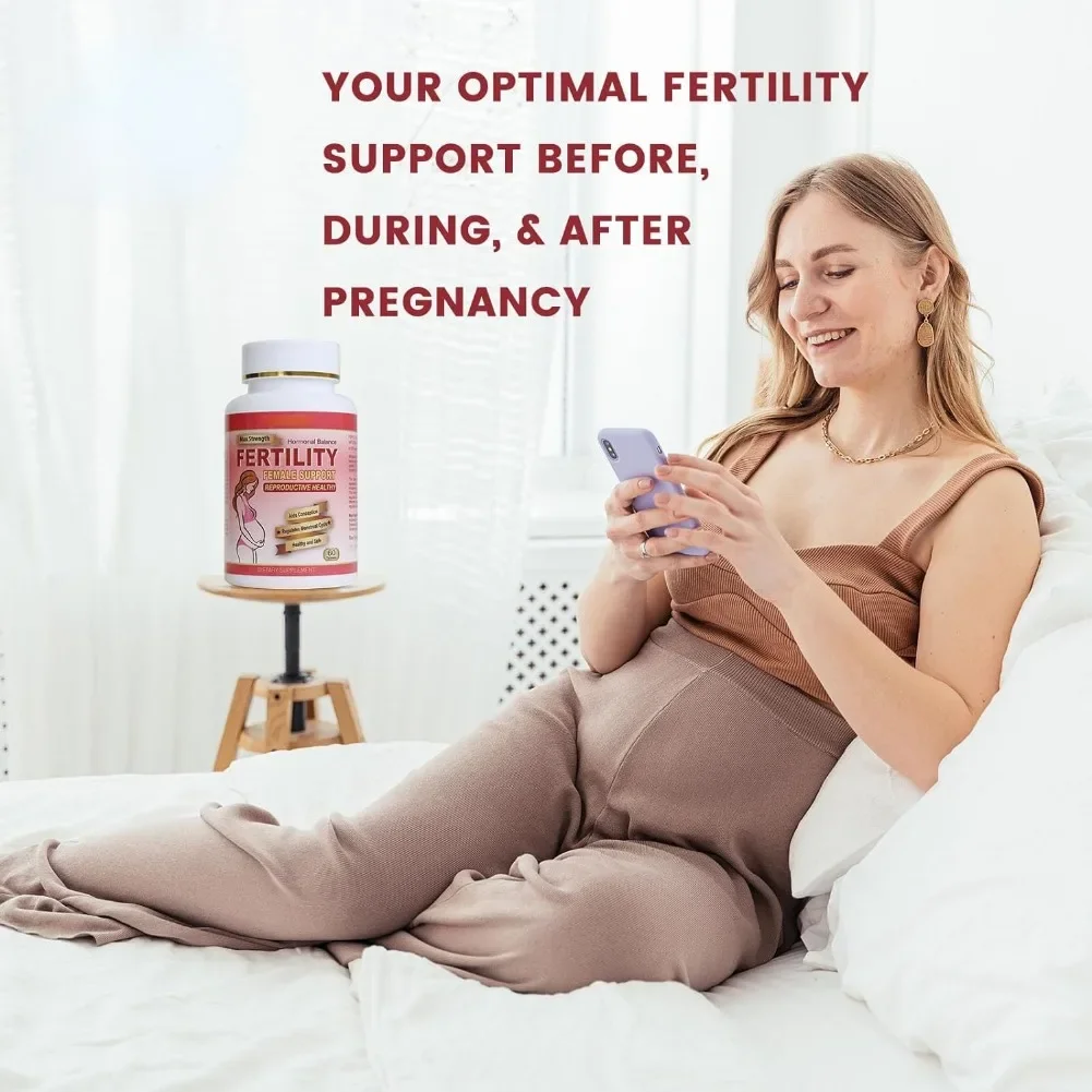 60pcs Fertility Tablet for Women with Prenatal Multivitamins, Female Fertility Supplement Support Conception and Hormone Balance