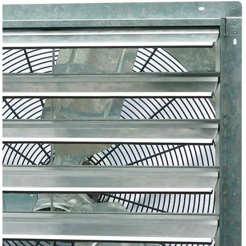30" Wall Mounted Shutter Exhaust Fan - Automatic Shutter - Single Speed - Vent Fan For Home Attic, Shed