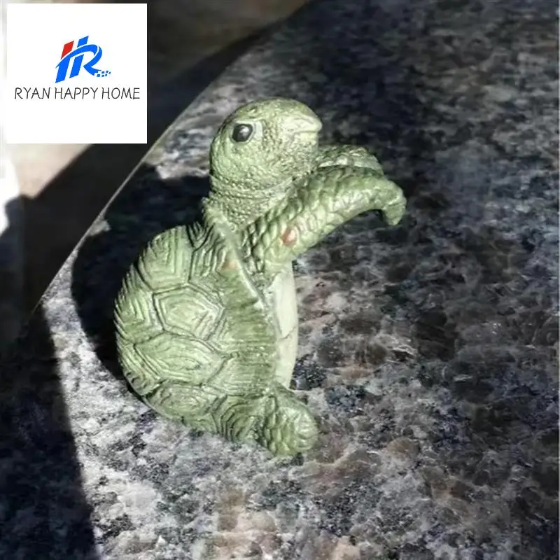

2Pcs Turtle Figurines Plant Pot Hang Decor Resin Turtle Sculpture Garden Balcony Yard Decoration