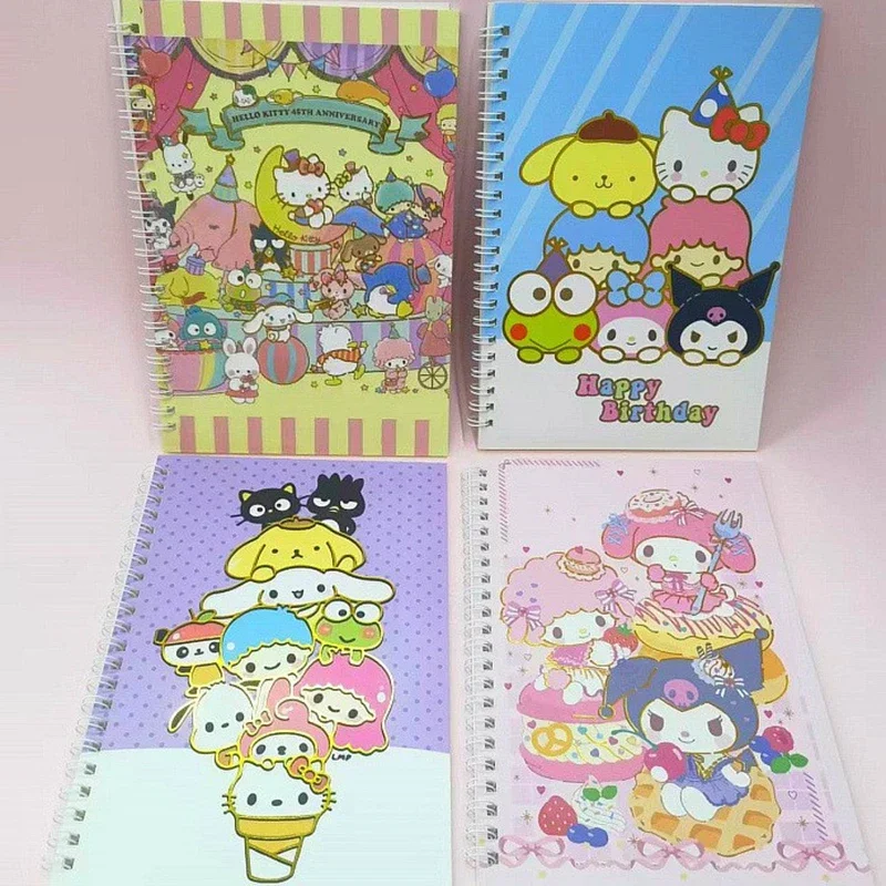 4/12pcs Sanrio A5 Planner Spiral Notebook Hello Kitty Kuromi Weeks Daily Weekly Agenda Student Stationery Office School Supplies