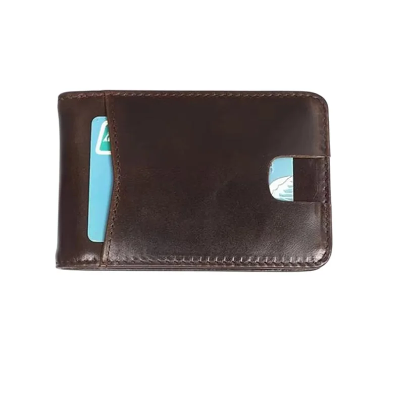 Karta Rfid ochrona portfel męski skórzany prawdziwy Retro Bifold klipy dolarowe projektant portfele znane marki portfel męski worki na pieniądze