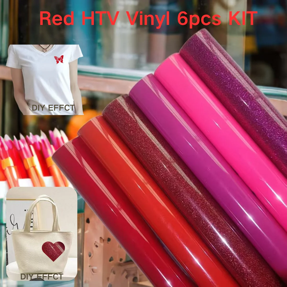 

Red Glitter + pu Heat Transfer Vinyl /Suitable for fabric clothing, shoe and hat decoration film