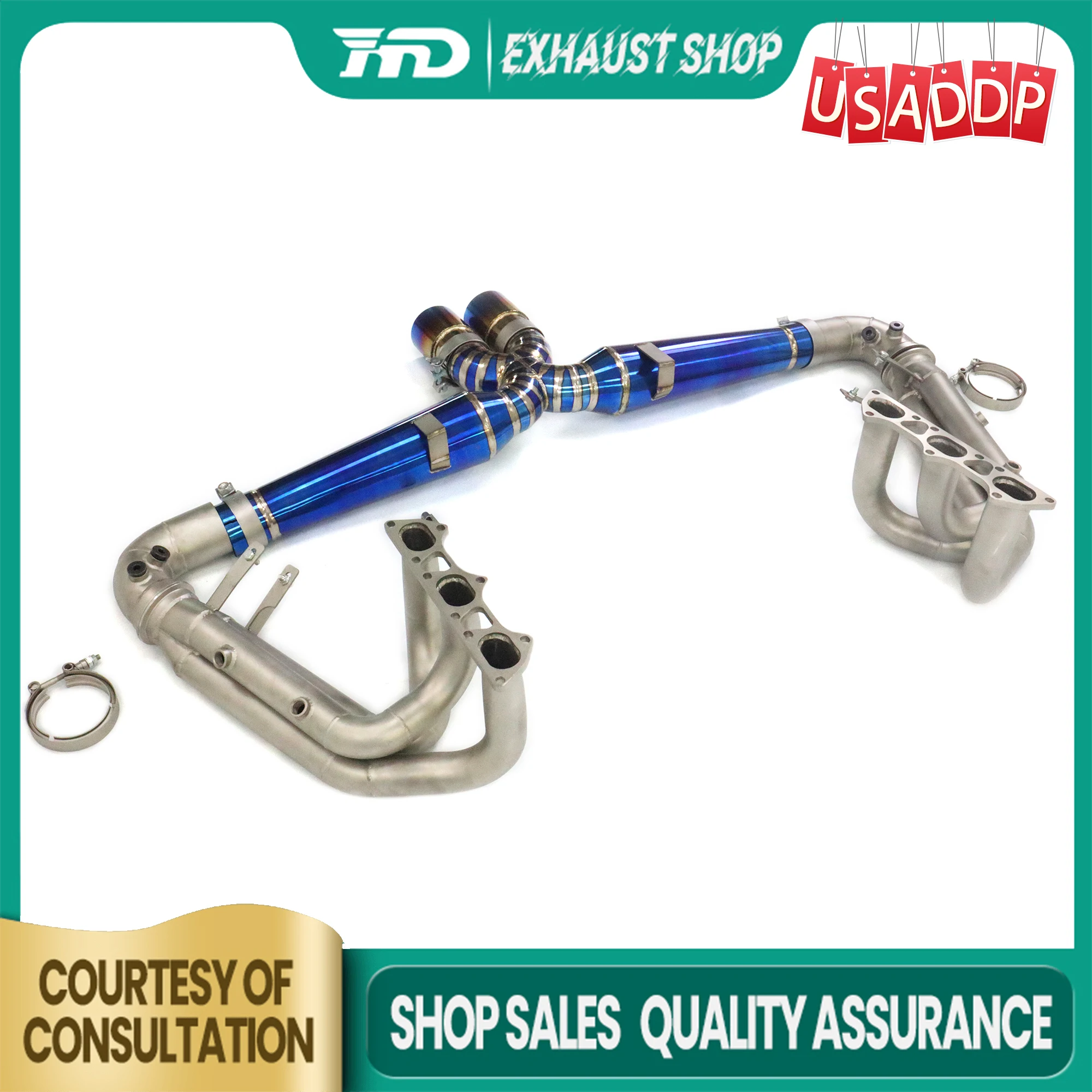 

Catback for Porsche 911 992 GT3 Ti Tips Downpipe manifold Catalyzed Non-destructive installation Header High quality