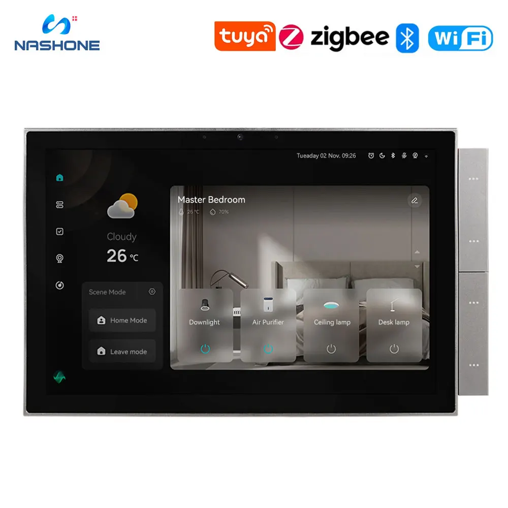 Tuya Smart Home Control Panel Zigbee Gateway Built-In 8 Languages Voice Touchscreen Control HD 10\