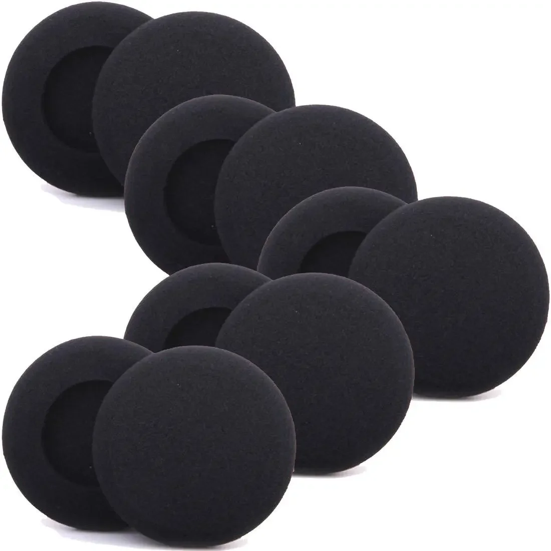 Piezas de cubierta de esponja para auriculares, almohadillas negras para los oídos, reemplazo de espuma portátil, 3-6cm, 1 par de accesorios