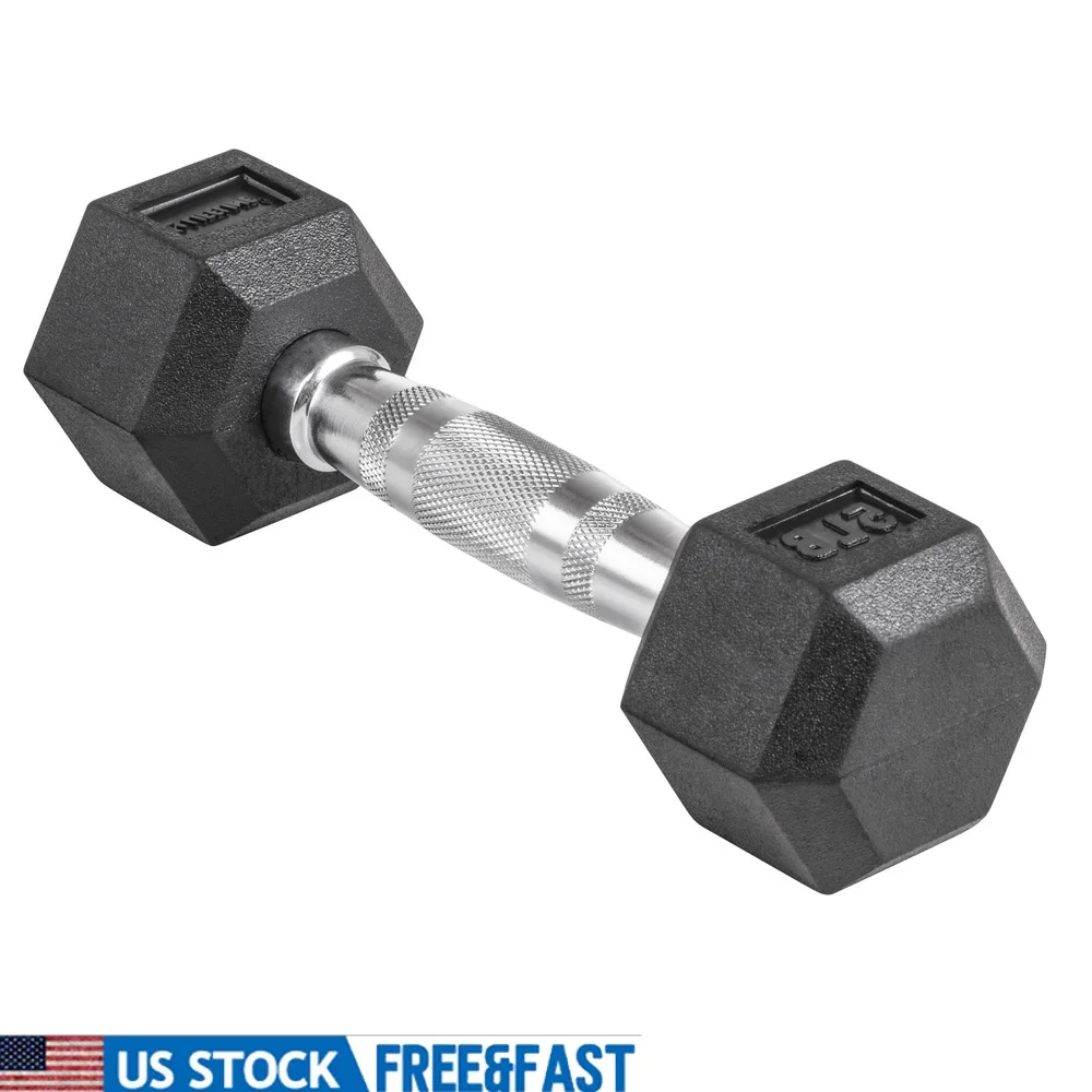 Mancuerna hexagonal de 5 libras, mango ergonómico recubierto de goma, entrenamiento de pesas, equipo de gimnasio en casa, entrenamiento de fuerza, Fitness