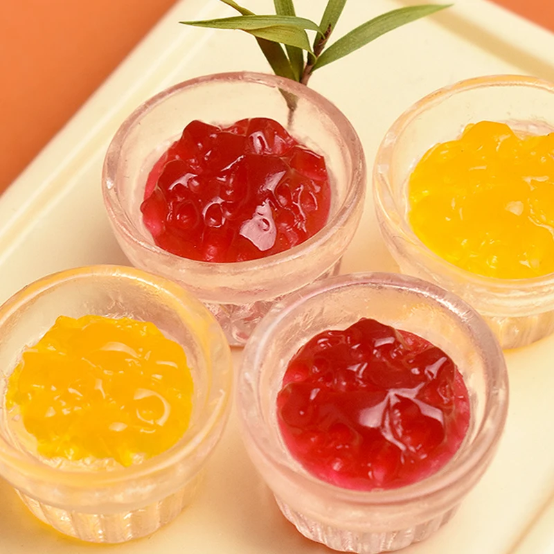 10 Pz/set Casa Delle Bambole In Miniatura Fragola Mango Marmellata Mini Simulazione Gioco di Cibo Casa di Bambola Cucina Scena Decorazione Accessori Giocattolo