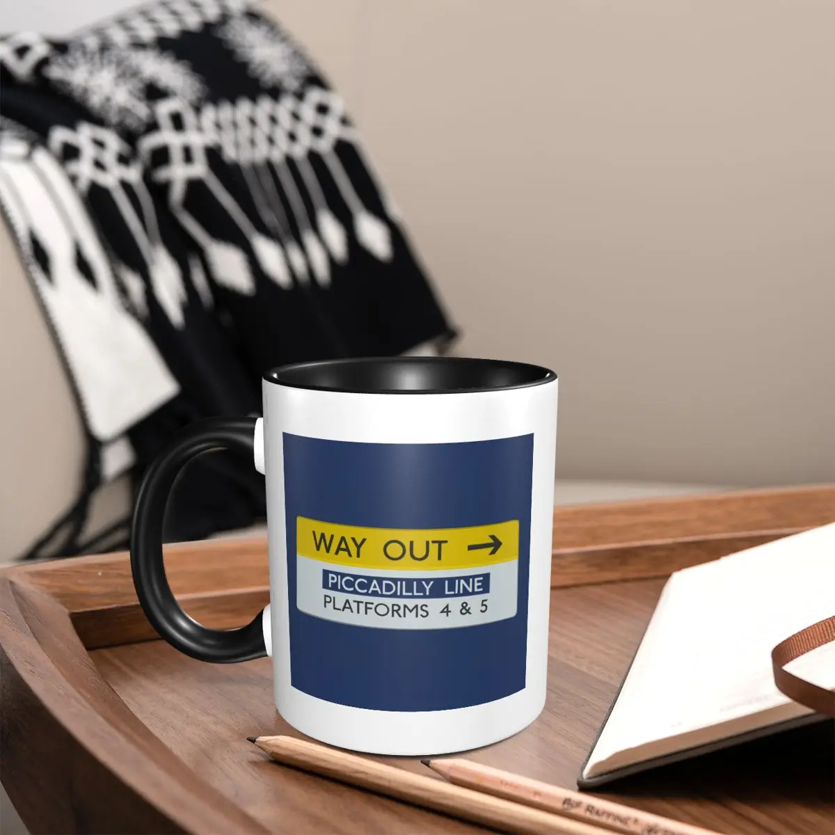 London Underground Way Out Sign Mug Funny Ceramic Coffee Cups Tea Mugs Milk Cup Drinkware Gift for Friends