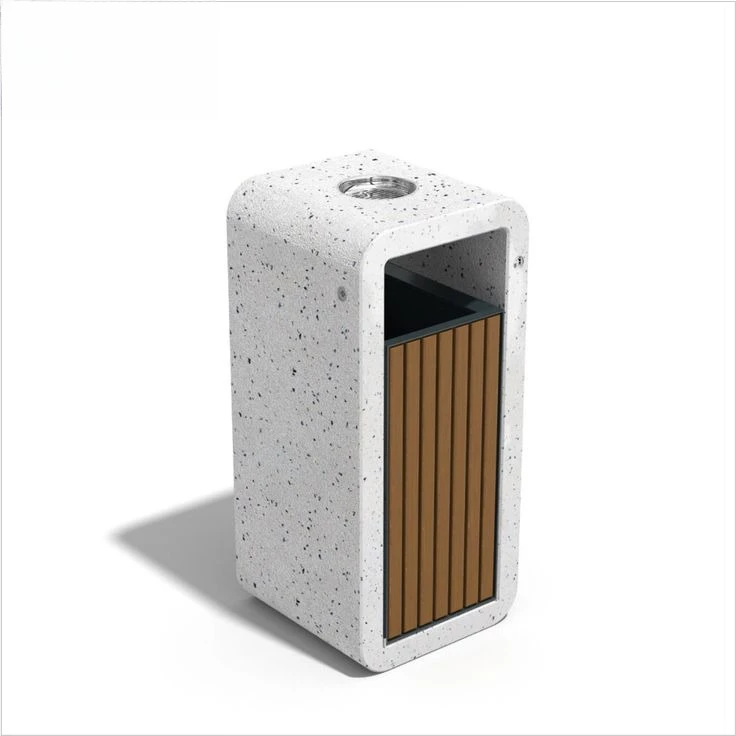 Wholesale outdoor urban furniture trash can with lid street trash can urban storage supermarket trash can