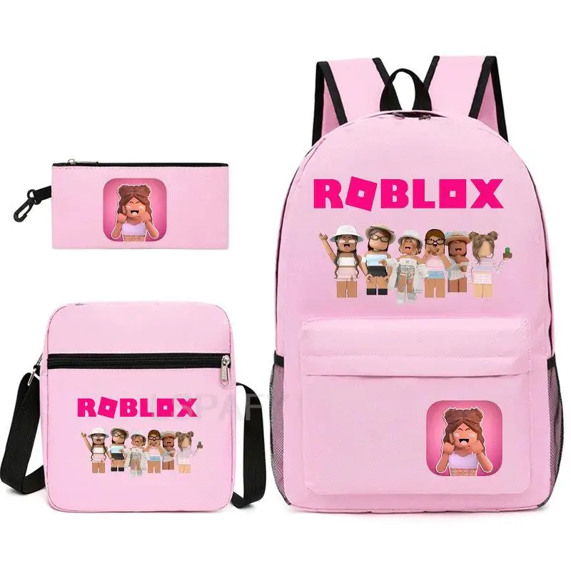 3 szt. Gorący plecak Roblox moda Mochila plecak dla studentów torba na ramię podróżna szkoła torby dla nastolatków na co dzień Mochila