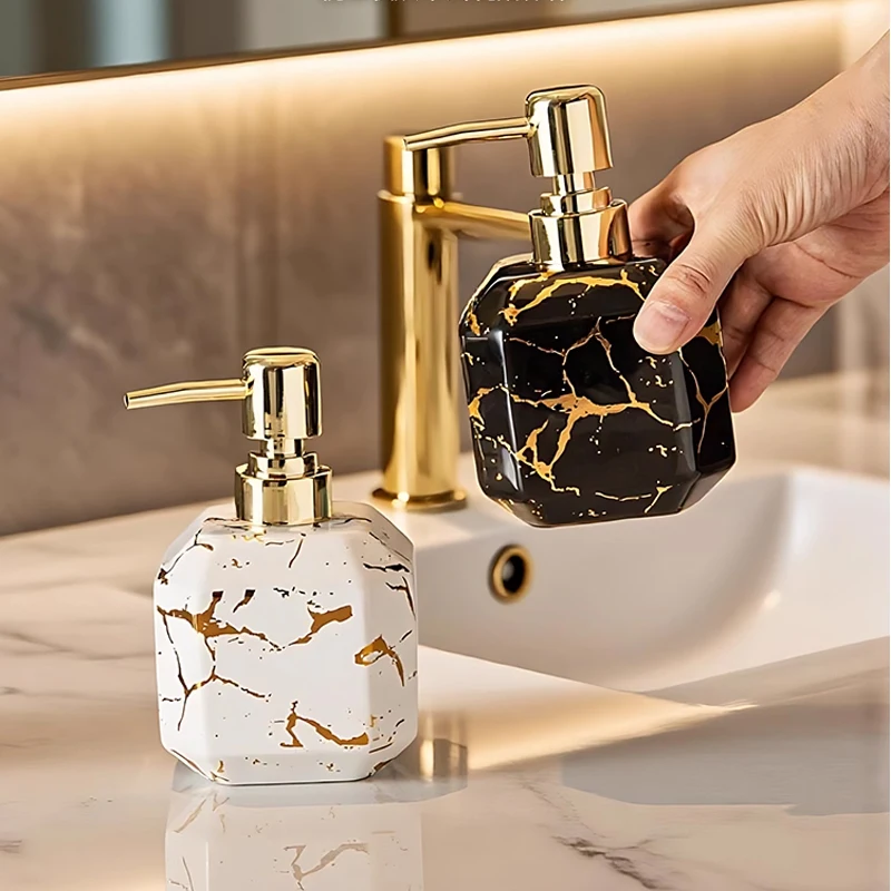 

Мраморная керамическая бутылка, роскошный элитный отель, ванная комната, бытовой гель для душа, дезинфицирующее средство для рук, шампунь, бутылка для воды, пресс-бутылка