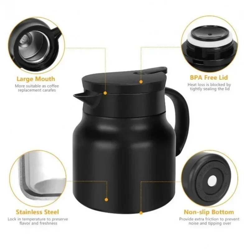 

316 Stainless Steel Insulated Teapot Coffee Pot with Removable Filter Home Chenpi Pu'er Tea Teapot Milk Rustproof Thermos Jugs