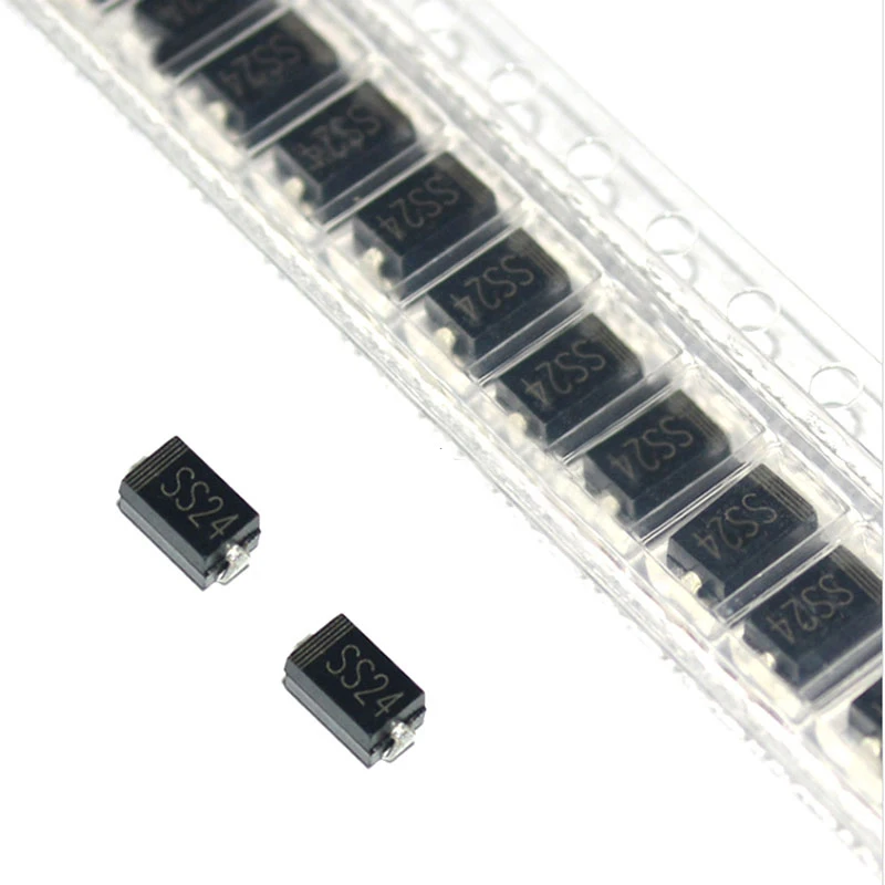 100pcs DIODE SS24 2A 40V SMA SR240 DO-214AC SMD