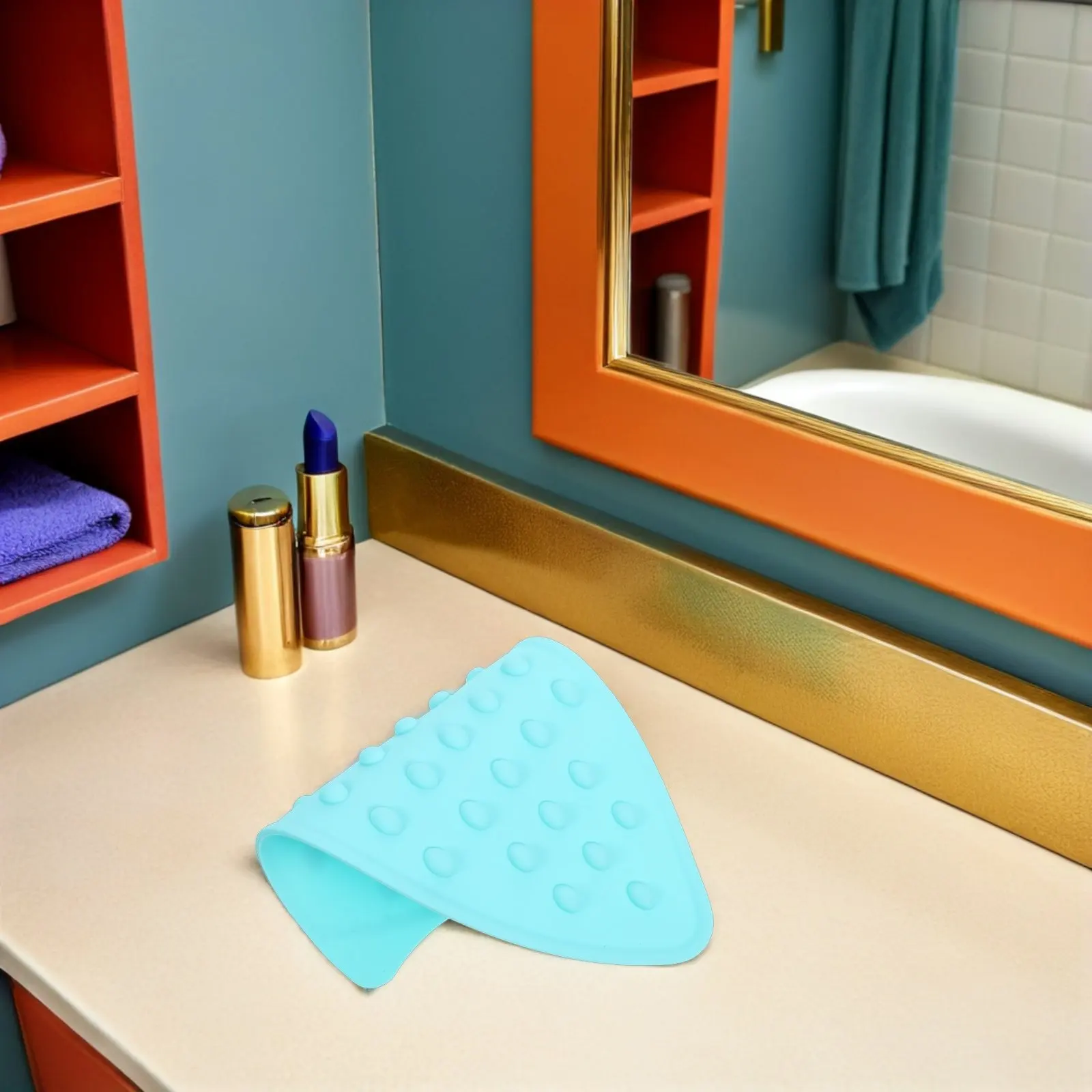 Silicone Iron Rest Pad Heat Resistant Thick Hanging Hole For Steam Electric Irons Flat Surface Insulation Mat Compact Board