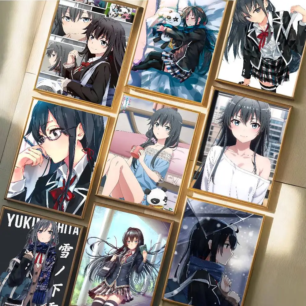 Anime Girl Y-Yukinoshita Yukino Poster Self-adhesive Art Waterproof Paper Sticker Coffee House Bar Room Wall Decor