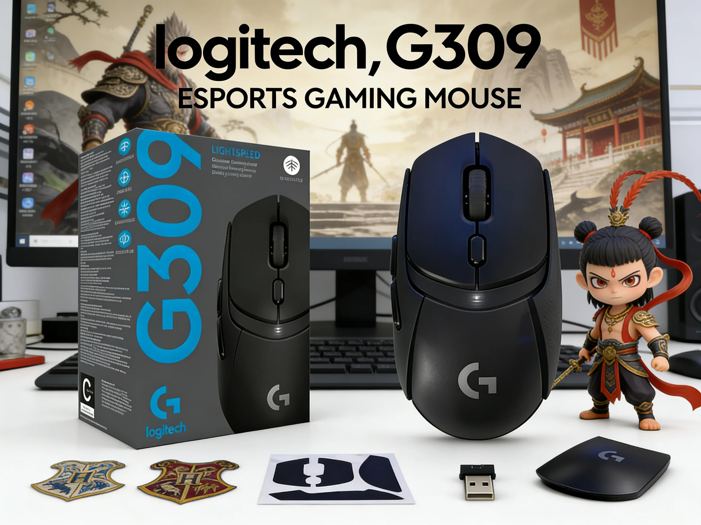 Logitech G309 LIGHTSPEED Gaming Mouse HERO 25K Sensor LIGHTFORCE Switches 300hr Battery Dual-Mode Wireless for PC And Mac
