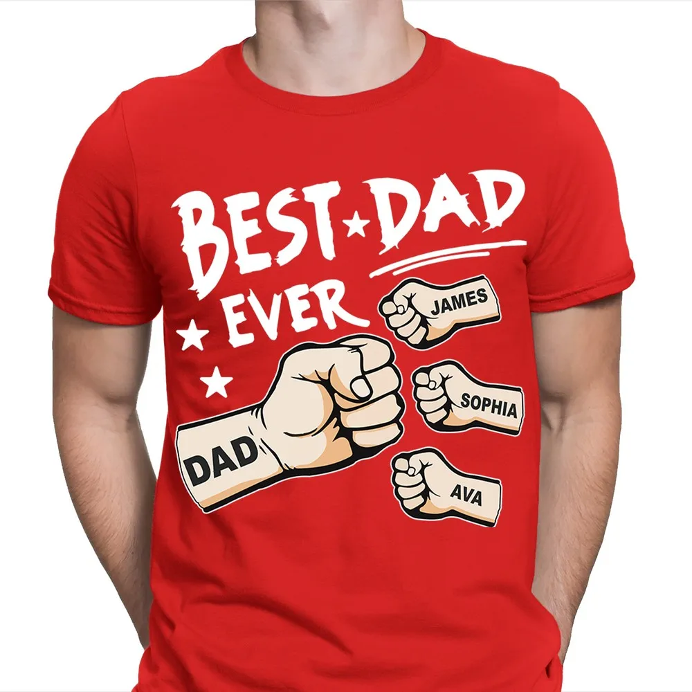 

Персонализированная футболка Best Dad Ever на день отца, подарок на день рождения, одежда Y2k, футболка с короткими рукавами, мужская одежда, футболка 2025 года, уличная одежда