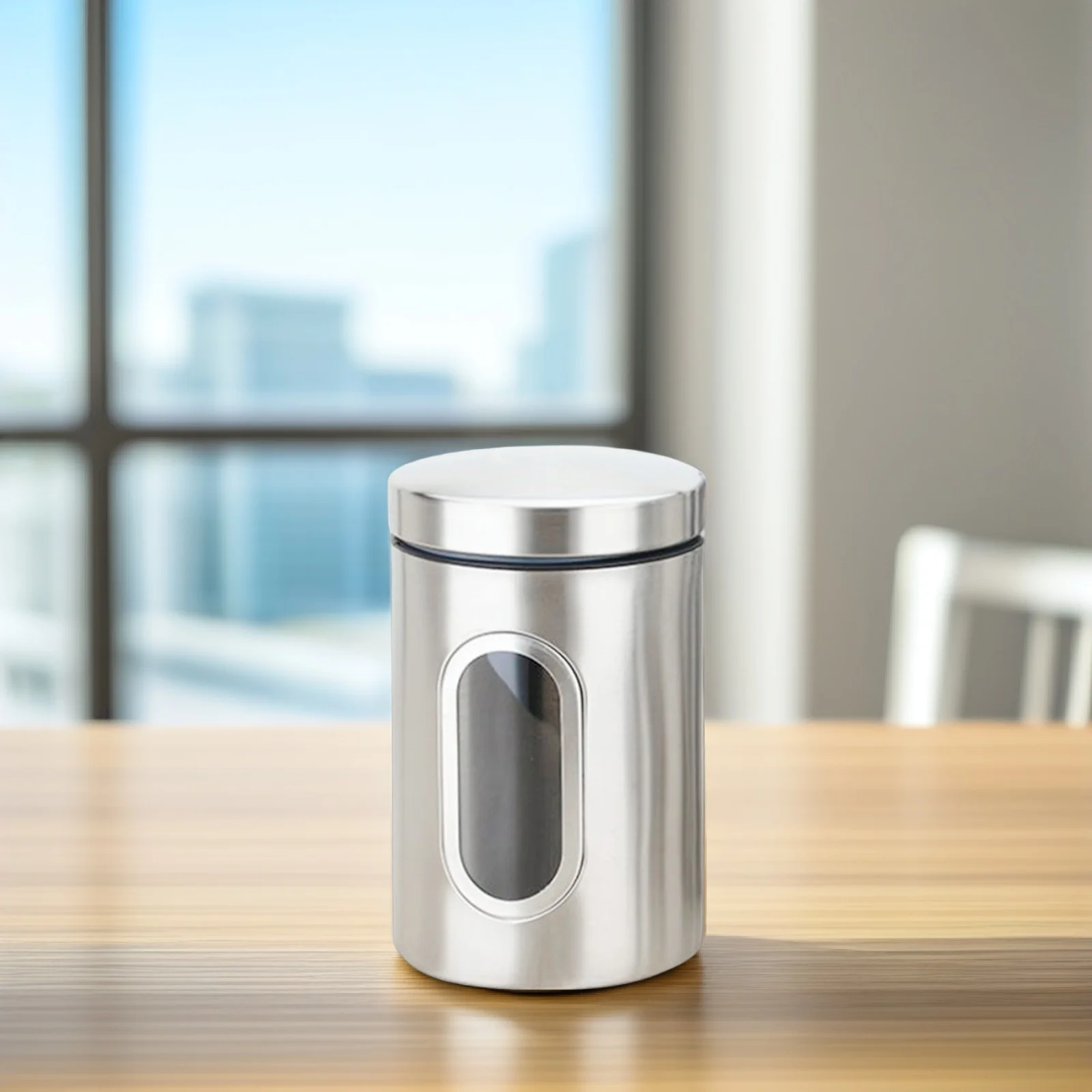 

Stainless Steel Sealed Can Cereal Canister Storage Tank Kitchen Tool for Coffee Beans Tea Grains Dry Food Preservation