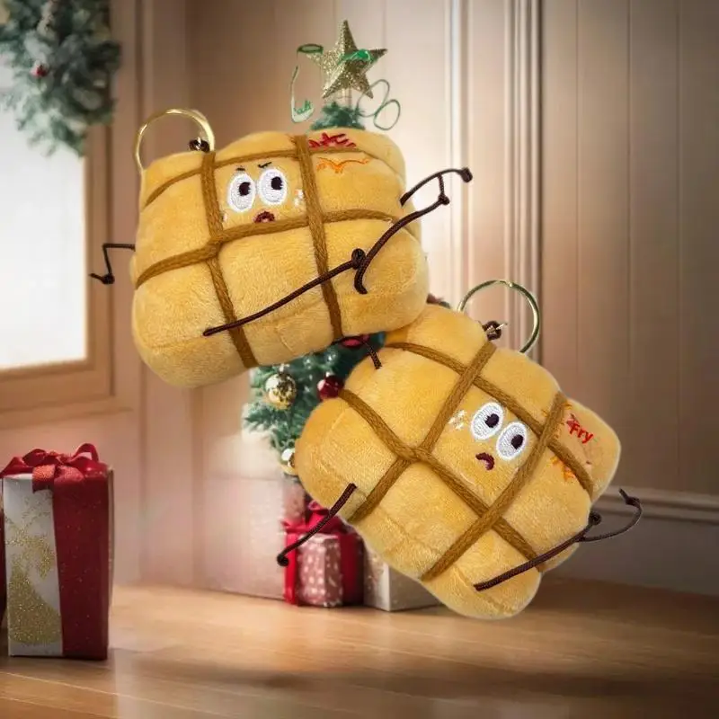 デュオぬいぐるみミニチュアダイナマイトパックおもちゃキーリング、素晴らしいバッグやバックパックの装飾、素晴らしいクリスマスギフトのアイデア