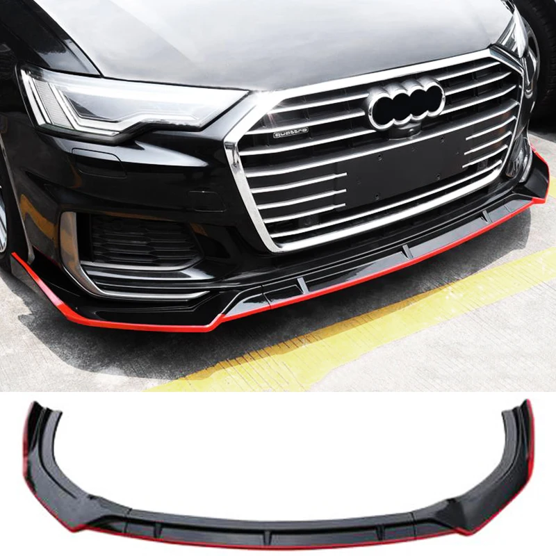 Applicable To For Audi A6 Accessories Three Piece Car Front Bumper Split Lip Body Kit Spoiler C8 S6 Modification 2019-2021