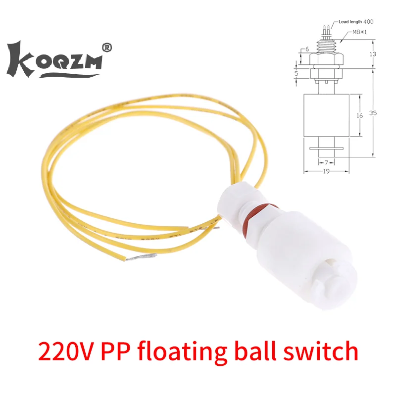 

New PP Floating Ball Switch Liquid Water Level Sensor Horizontal Float Switch Down