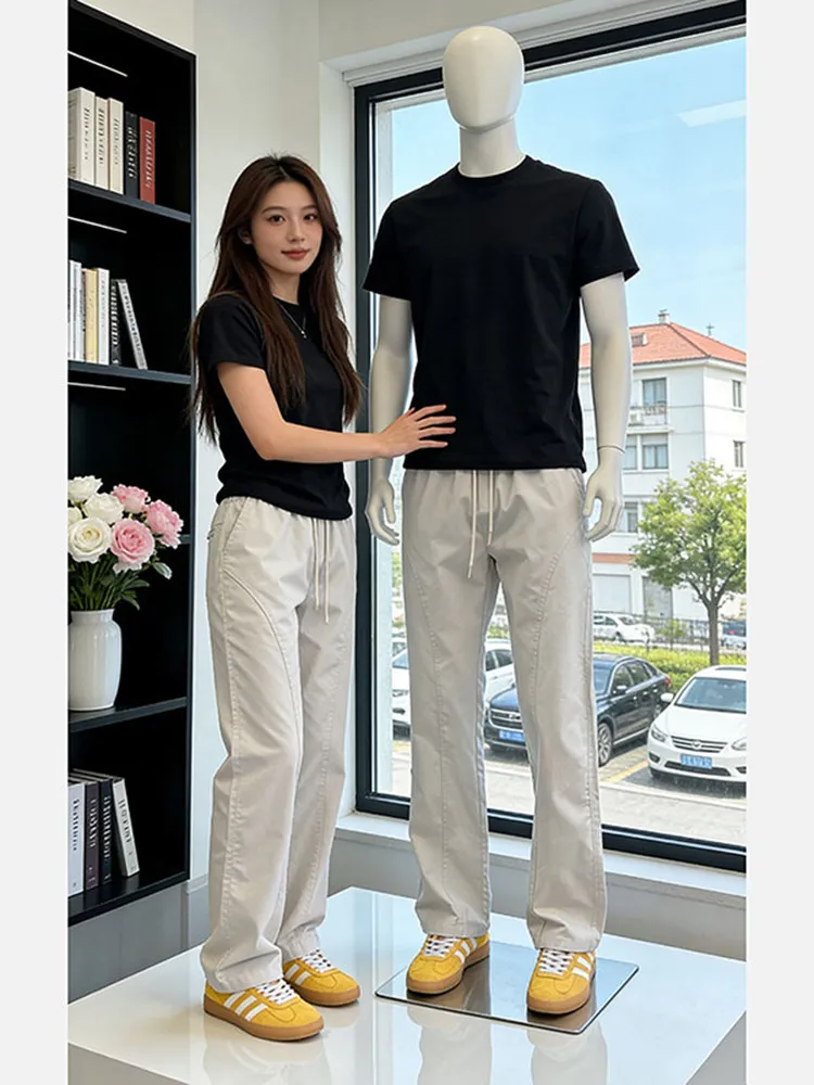 Cleanfit American Style Bell Bottoms Men Summer Thin Leg Lengthening Quick Dry Sports Pants Slim Straight Tube Pants