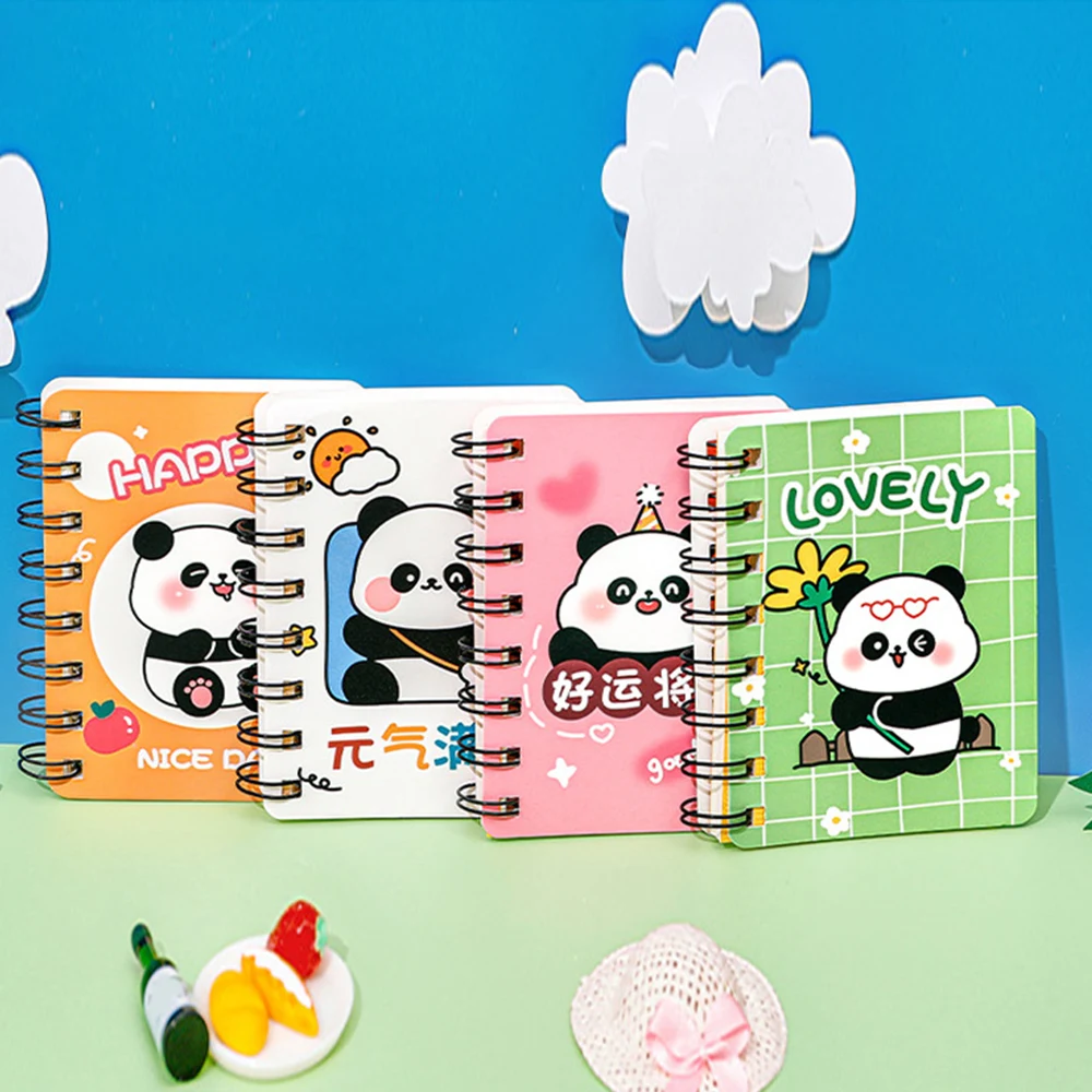 Cartoon Notebook Stationery Pocket Learning Supplies Panda Coil Book INS Notebook Portable Mini Cute Student Notebook