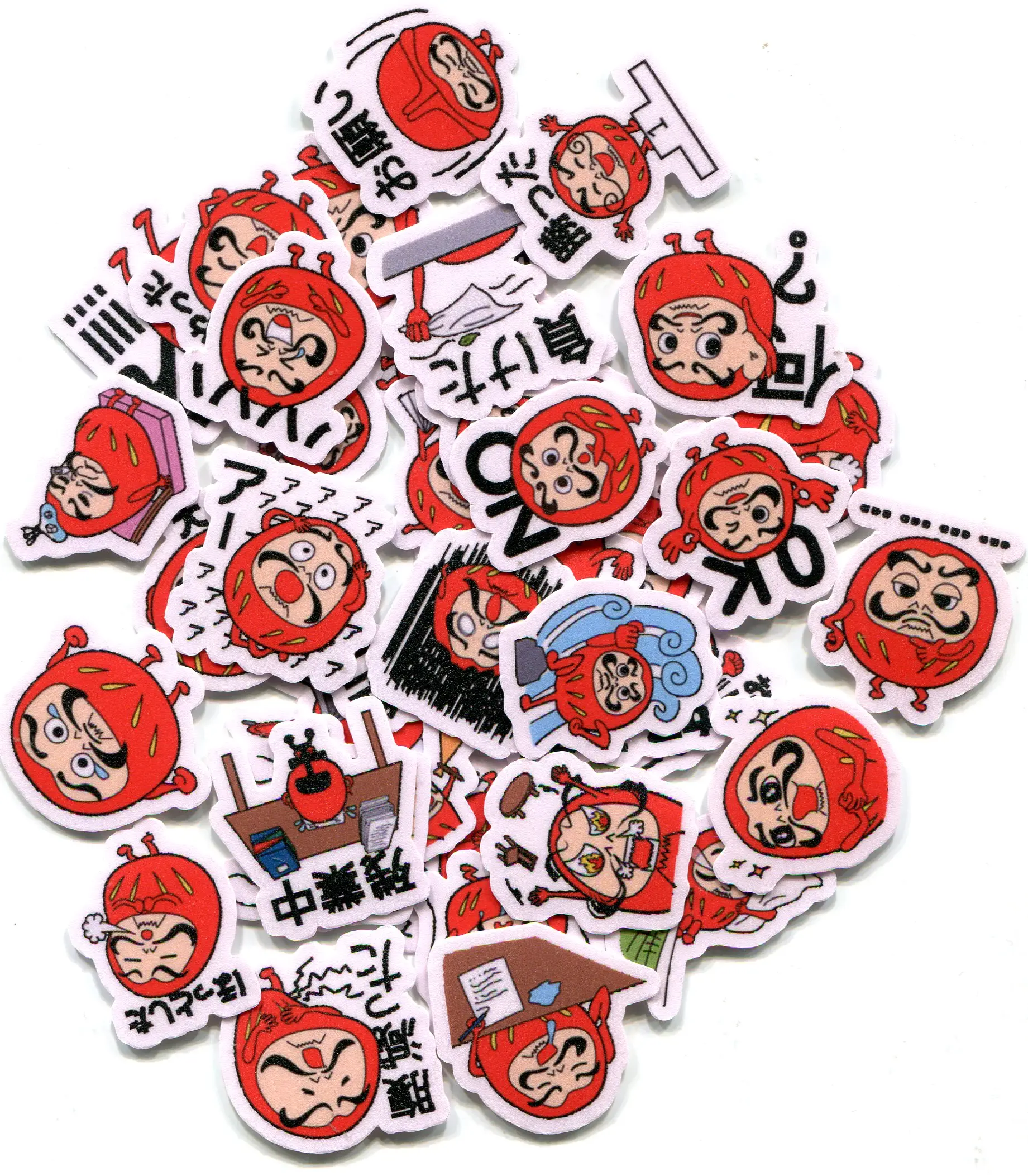 40Pcs Daruma FOrtune Safety DIy Sticker
