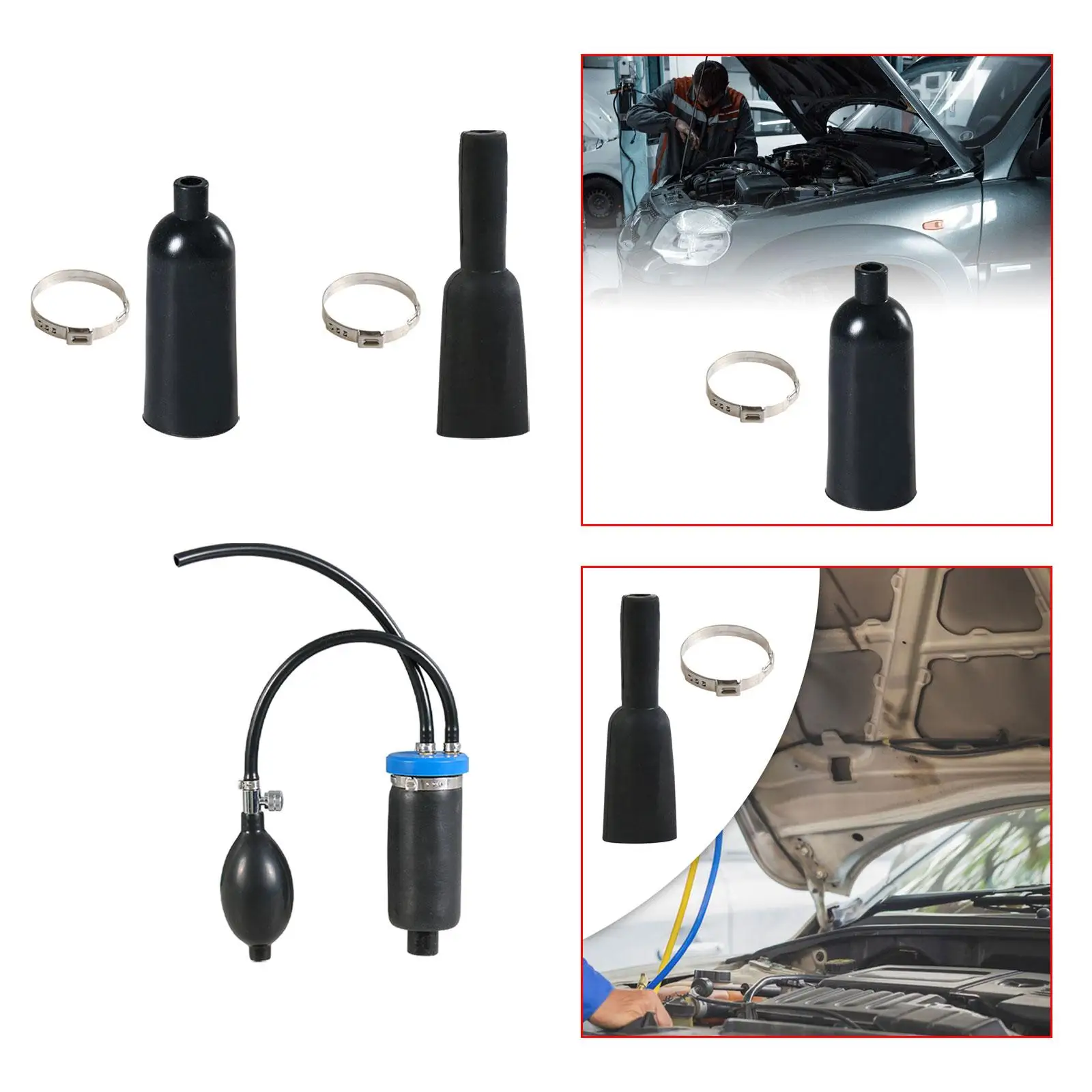 Universal Airbag Leather Case for Automotive Smoke Leak Detector Short Ball Skin Fuel Exhaust Leak Test