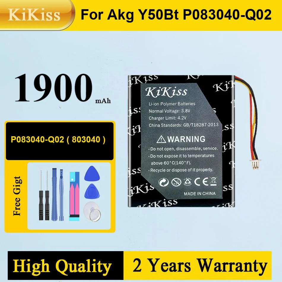 1900mah-kikiss-バッテリー-p083040-q02-803040-akg-y50bt-p083040-q02-イヤホン用