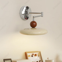 Modern Minimalist LED Full-spectrum Cream Wall Lamp Rotatable Rocker Living Room Study Bedroom Bedside Reading Lighting