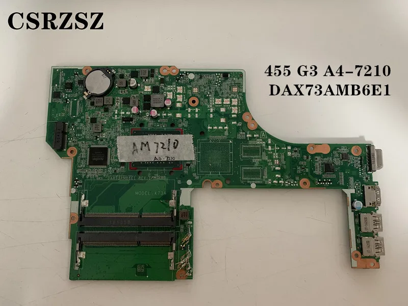 For HP Probook 455 G3 Laptop motherboard  with A4-7210 CPU DAX73AMB6E1  Test all functions 100%