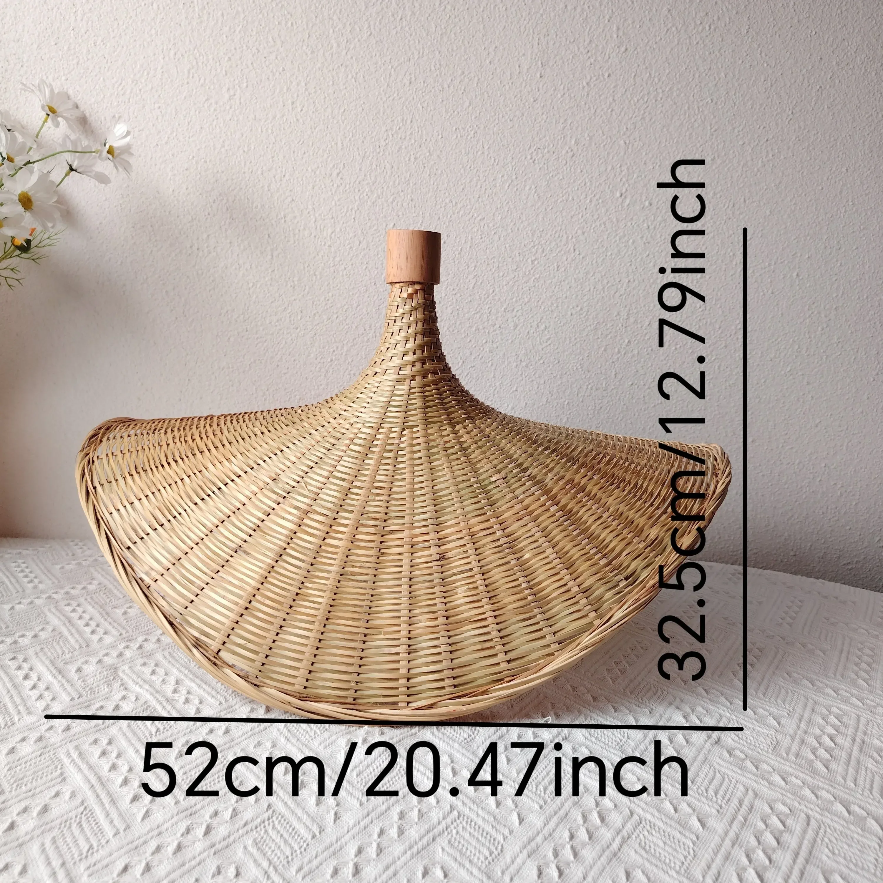 50cm decoração artística natural pendurado iluminação artesanal lâmpada pingente de bambu para cozinha ilha sala estar jantar & escada