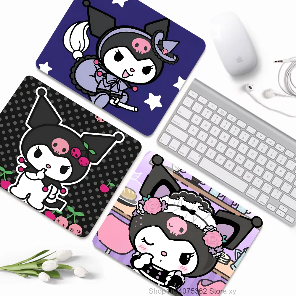 

Cute Cartoon Kuromi Mousepad Small LockEdge Mouse Pad For Gamers Computer Desk Pad Rectangular Anti-slip Rubber