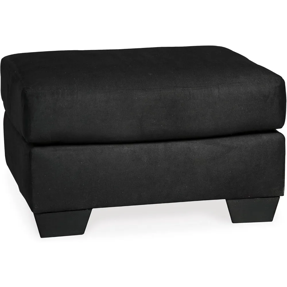 

Best - Darcy Casual Plush Square Accent Ottoman, Black