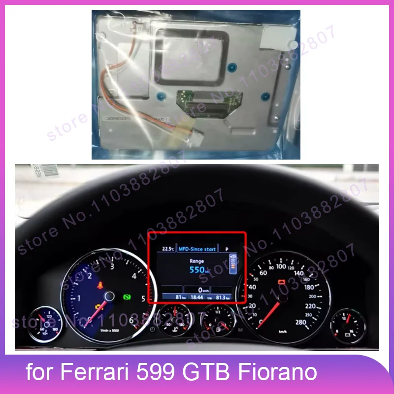 LCD Colour Display Scree for Ferrari 599 GTB Fiorano, 599 GTO, 599 SA Aperta, 612 Scaglietti and Enzo Ferrari Instrument Cluster
