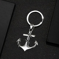 Retro pirate ship anchor pendant key chain men's sailor trend accessories