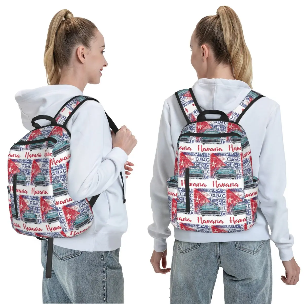 Cuba Cuban Havana Flag Gift Backpack Daypack Large Capacity Boys Girls BookBag School Bag Shoulder Bags for Men Women