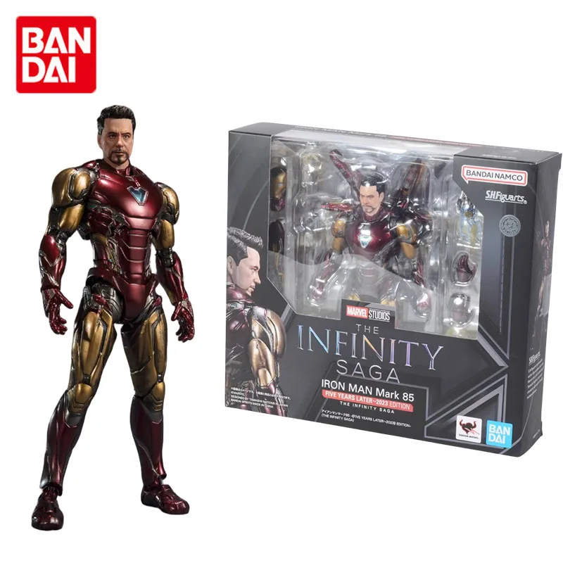 

Bandai Genuine Avengers：Endgame Anime Figure SHF Iron Man MK85 Action Figure Toys for Boys Girls Kids Gift Collectible Model