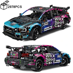 2978PCS Technical 1:8 Subaru STI WRX Sport Car Building Blocks MOC Speed Vehicle Assemble Bricks Toys Gifts For Kids Boy