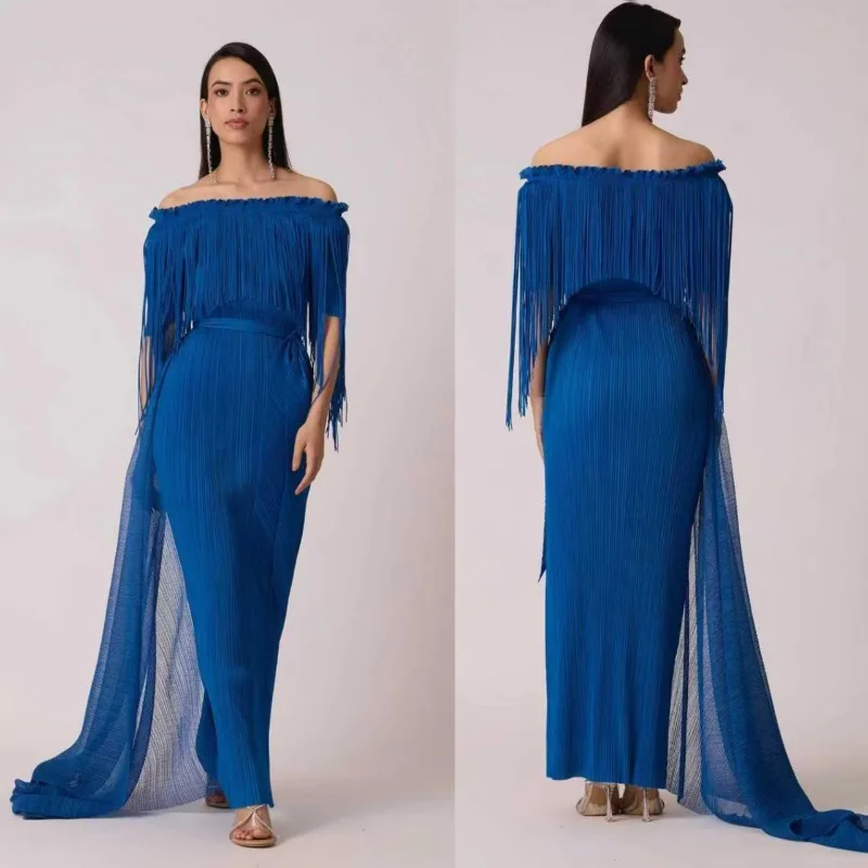 Miyake Pleated Dresses 2025 French Commuter Pleats Evening Dresses Women 2025 Fall New Luxurious Plisse Slim Elegant Long Dress