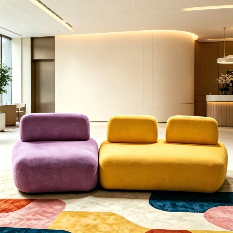 Modern minimalist special-shaped sofa dopamine creative module design B & B office area rest reception fabric sofa